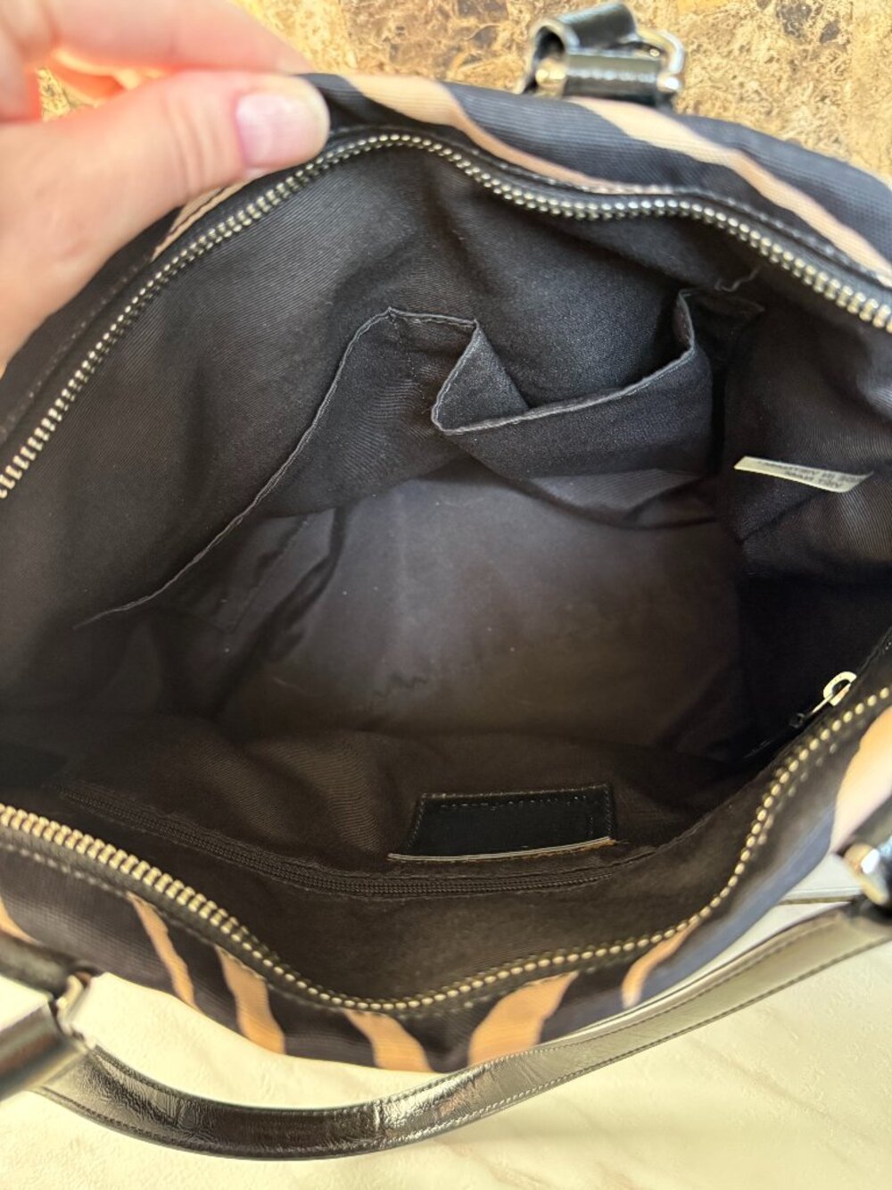 Coach Signature Zebra Shoulder Tote Bag - Picture 7 of 9
